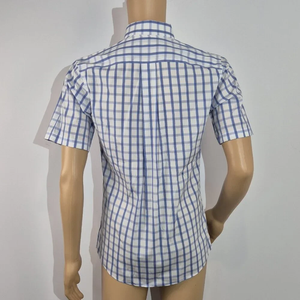 Roundtree & Yorke Gold Label Men's Shirt Size S Plaid Short Sleeve Slim Fit 56 - Picture 3 of 10